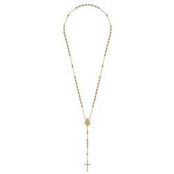 27 Inch 14K Yellow Gold Cross Rosary Solid Men's Link Chain Necklace