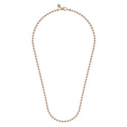 22 Inch 14K Rose Gold 4mm Hollow Ball Chain Necklace