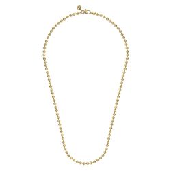 22 Inch 14K Yellow Gold 4mm Hollow Ball Chain Necklace