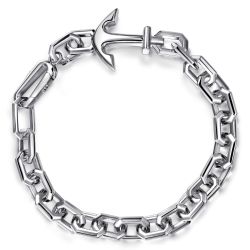 925 Sterling Silver Chain and Anchor Bracelet