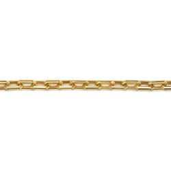 14K Yellow Gold Link Chain and Anchor Men's Bracelet