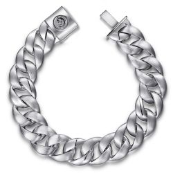 14mm Sterling Silver Flat Heavy Chain Bracelet