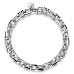 925 Sterling Silver Faceted Chain Bracelet