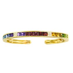 14k Yellow Gold Bellarri Rainbow Gemstone Bracelet