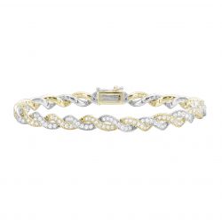 14kt White and Yellow Gold Diamond Bracelet 3ctw