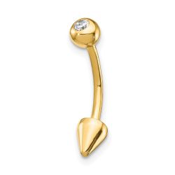 Valora 14k 16 Gauge CZ Cone Belly Ring
