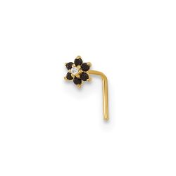 Briar 14K 23 Gauge Black & White CZ Flower Nose Post