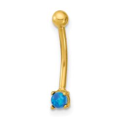 Briar 14K 16 Gauge Blue CZ Eyebrow Ring Body Jewelry