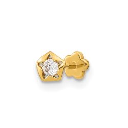 Lumine 14K 18 Gauge CZ Star Cartilage Body Jewelry