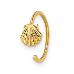 Solenne 14k 20 Gauge Scallop Shell Nose Ring / Ear Cuff