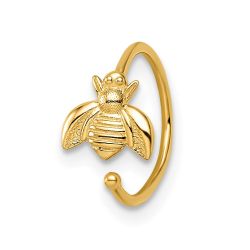 Luzine 14k 18 Gauge Bumble Bee Nose Ring / Ear Cuff