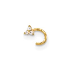 Briar 14k 23 Gauge Polished CZ Triangle Nose Stud