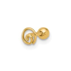 Lumine 14k 18 Gauge Polished Swirl Cartilage Stud