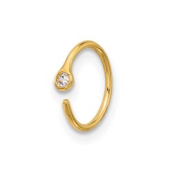 Novelle 14K 20 Gauge Polished CZ Nose Ring