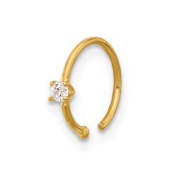 Zephira 14K 20 Gauge Polished CZ Nose Ring