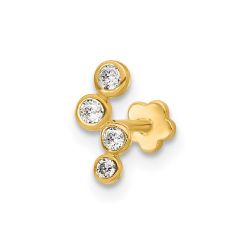 Ophira 14K 18 Gauge Polished CZ Cartilage Body Jewelry