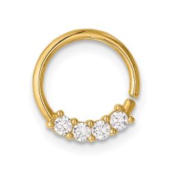 Lumine 14K 18 Gauge Polished CZ Cartilage Ring