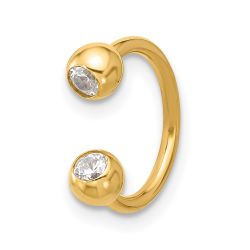 Isolde 14k 16 Gauge Polished 4mm CZ Cartilage Ring