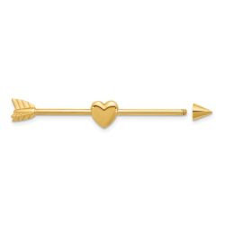 Seraph 14k 14 Gauge Polished Arrow with Heart Industrial Body Jewelry