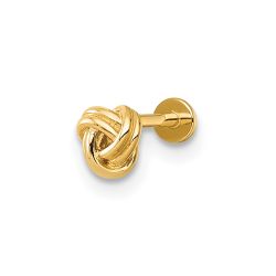 Cadenza 14k 18 Gauge Polished Love Knot Labret Stud