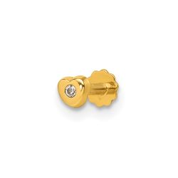 Briar 14K Polished CZ Heart 16 Gauge Labret Stud