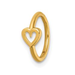 Seraph 14k 16 Gauge Polished Open Heart 10.0mm Hinged Cartilage Ring