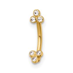 Briar 14k 16 Gauge Polished CZ Eyebrow Ring
