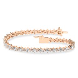 Primrose Halcyon 14K Rose Gold Emerald Lab Grown Diamond Bracelet