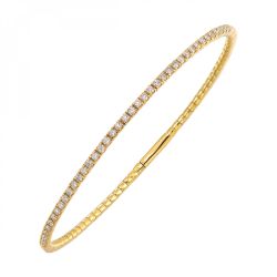 14K Yellow Gold Diamond Bangle .75 CTW