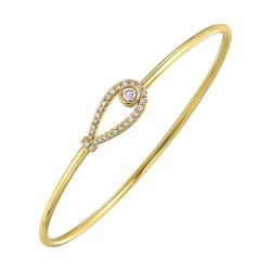 Seraphine 14K Yellow Gold Teardrop 1/3CTW Diamond Bangle