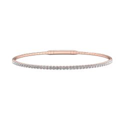 14k Rose Gold Flexible Diamond Bangle