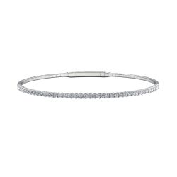 Mistral 14k White Gold Flexible Diamond Bangle