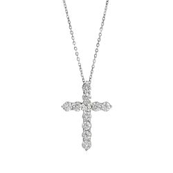 Lab-Grown Diamond Cross Pendant Necklace - 1/2 CTW IGI Certified