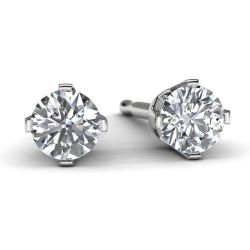 ThIon IsXeTh 14K White Gold Diamond Solitaire Earrings