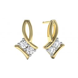 These gorgeous ForeverUs yellow gold drop earrings feature round .20ctw diamonds