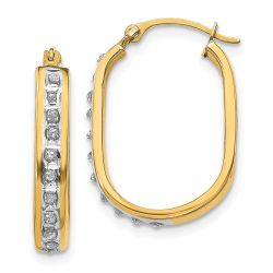 Seraphine 14k Diamond Fascination Squared Hinged Hoop Earrings