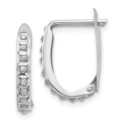 Celestine 14k White Gold Diamond Fascination Hoop Earrings