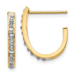 Aurum 14k Diamond Fascination Post J Hoop Earrings