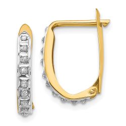 Zephira 14k Diamond Fascination Hinged Hoop Earrings