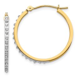 Arden 14k Diamond Fascination Round Hinged Hoop Earrings