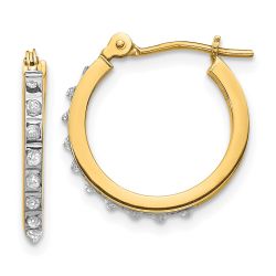 Nocturne 14k Diamond Fascination Small Hinged Hoop Earrings