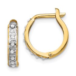 Seraphine 14k Diamond Fascination Round Hinged Hoop Earrings
