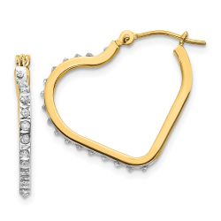 Celestine 14k Diamond Fascination Heart Hoop Earrings