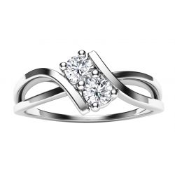 14k White Gold Diamond ForeverUs Ring