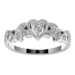 10k White Gold Infinity Diamond Heart Ring