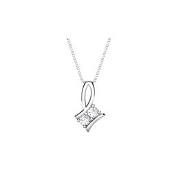 14k White Gold .20ctw Diamond Pendant
