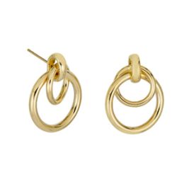 Adriel 14K Yellow Gold Double Circle Drop Earrings