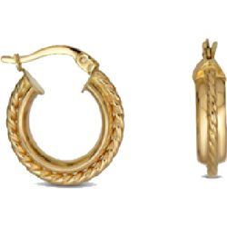 Thalassa 14K Yellow Gold 4.1x10mm Polished Twist Hoop Earrings