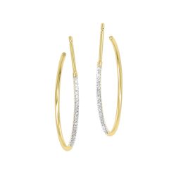 14kt Yellow Gold Diamond Dainty Pave Fashion Earring 1/8 Ct