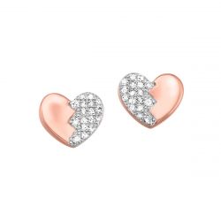 Rose Gold Diamond Heart Earring